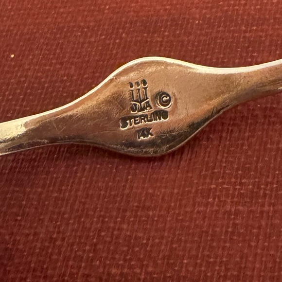 James Avery Retired 14k ButterCup Accent Sterling Silver Bangle - Picture 7 of 9